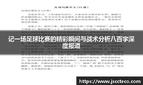 记一场足球比赛的精彩瞬间与战术分析八百字深度报道